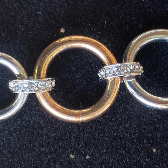 Fossil Gold Circle Bracelet Adorned by crystal embellishments NWT - Picture 4 of 12